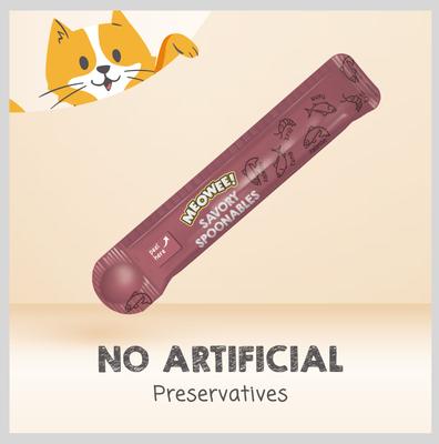 Show full view: Meowee! Savory Spoonables with Real Salmon, Tuna & Krill Lickable Cat Treat, Squeezable Tube, 8 count slide 6 of 13