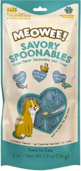 Meowee! Savory Spoonables with Real Tuna, Chicken & Duck Lickable Cat Treat, Squeezable Tube, 4 count
