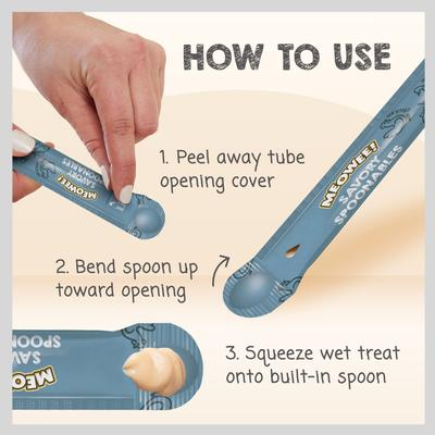 Show full view: Meowee! Savory Spoonables with Real Tuna, Chicken & Duck Lickable Cat Treat, Squeezable Tube, 4 count slide 7 of 13