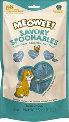 Meowee! Savory Spoonables with Real Tuna, Chicken & Duck Lickable Cat Treat, Squeezable Tube, 8 count