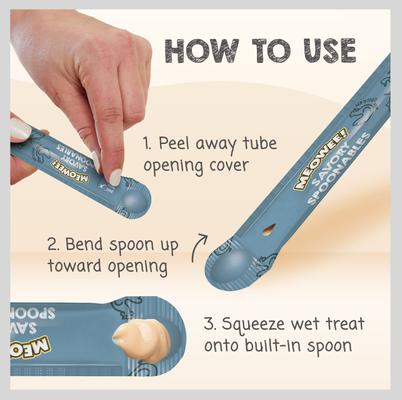 Show full view: Meowee! Savory Spoonables with Real Tuna, Chicken & Duck Lickable Cat Treat, Squeezable Tube, 8 count slide 7 of 13