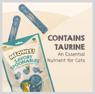 Show full view: Meowee! Savory Spoonables with Real Tuna, Chicken & Duck Lickable Cat Treat, Squeezable Tube, 8 count slide 8 of 13