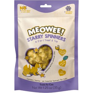 Meowee! Starry Spinners with Real Chicken, Chicken Liver & Catnip Crunchy Cat Treat, 1.25-oz bag