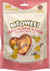 Meowee! Triple Flavor Kabobs with Real Chicken, Salmon & Tuna Cat Treat, 1-oz