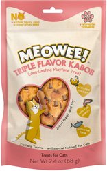 Meowee! Triple Flavor Kabobs with Real Chicken, Salmon & Tuna Cat Treat, 2.4-oz