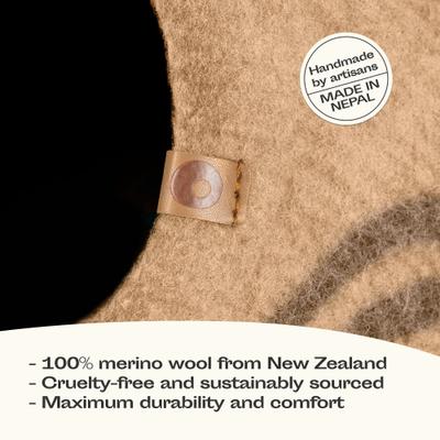 Show full view: Meowfia Premium Felt Cat Cave Bed, Beige, Large slide 3 of 7