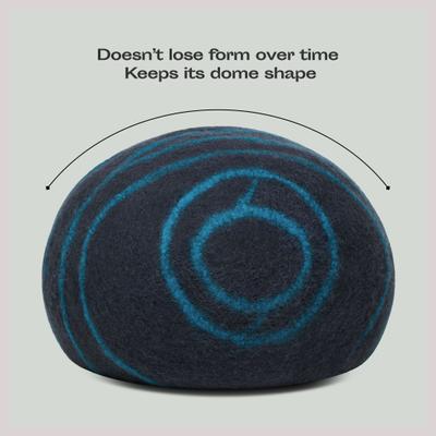 Show full view: Meowfia Premium Felt Cat Cave Bed, Black & Aqua slide 7 of 11