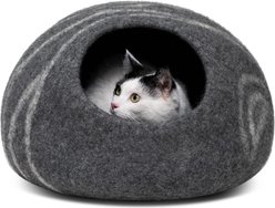 Meowfia Premium Felt Cat Cave Bed, Dark Gray