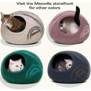 Meowfia Premium Felt Cat Cave Bed, Dark Gray