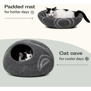 Meowfia Premium Felt Cat Cave Bed, Dark Gray