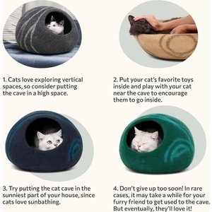 Meowfia Premium Felt Cat Cave Bed, Dark Gray