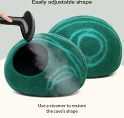 Meowfia Premium Felt Cat Cave Bed, Emerald, Large slide 2 of 6