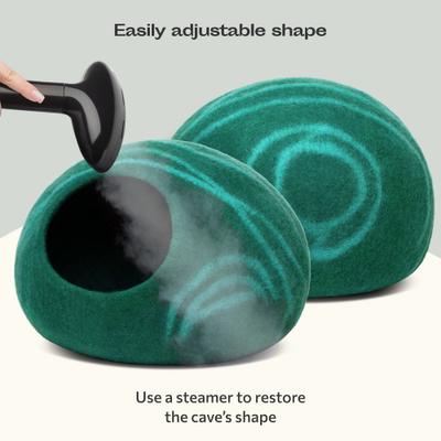 Show full view: Meowfia Premium Felt Cat Cave Bed, Emerald, Large slide 5 of 7