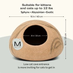 Meowfia Premium Felt Cat Cave Bed, Medium, Beige slide 2 of 7