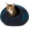 Show in main carousel: Meowfia Premium Felt Cat Cave Bed, Medium, Black/Aqua slide 1 of 11