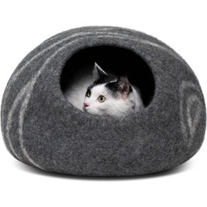 Meowfia Premium Felt Cat Cave Bed, Medium, Dark Grey