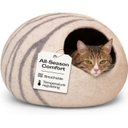 Meowfia Premium Felt Cat Cave Bed, Medium, Light Gray