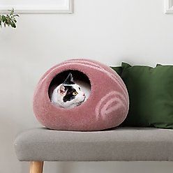 Meowfia Premium Felt Cat Cave Bed, Medium, Rose Gold