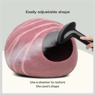 Show full view: Meowfia Premium Felt Cat Cave Bed, Medium, Rose Gold slide 5 of 10