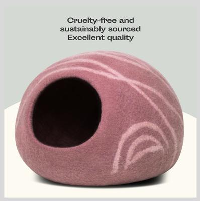 Show full view: Meowfia Premium Felt Cat Cave Bed, Medium, Rose Gold slide 7 of 10