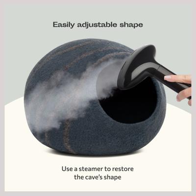 Show full view: Meowfia Premium Felt Cat Cave Bed, Medium, Slate Grey slide 4 of 11