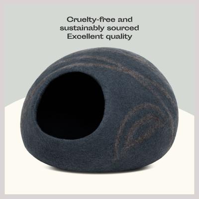 Show full view: Meowfia Premium Felt Cat Cave Bed, Medium, Slate Grey slide 6 of 11