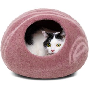 Meowfia Premium Felt Cat Cave Bed, Pink, Large