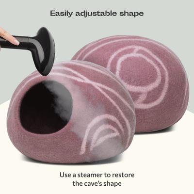 Show full view: Meowfia Premium Felt Cat Cave Bed, Pink, Large slide 5 of 7