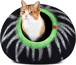 Meowfia Premium Felt Cat Cave Bed, Shining Tiger, Large