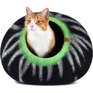 Meowfia Premium Felt Cat Cave Bed, Shining Tiger, Medium