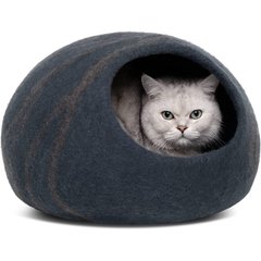 Meowfia Premium Felt Cat Cave Bed, Slate Gray