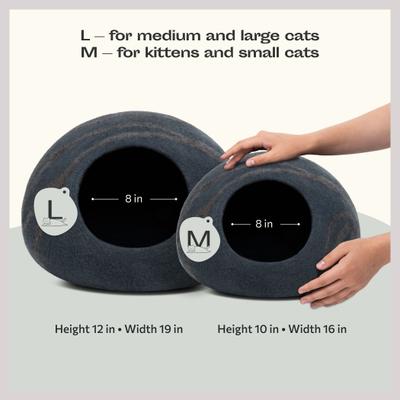 Show full view: Meowfia Premium Felt Cat Cave Bed, Slate Gray slide 2 of 11