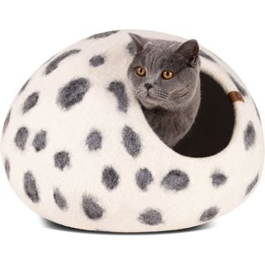 Meowfia Premium Felt Cat Cave Bed, Snow Leopard, Medium