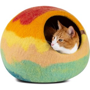 Meowfia Premium Felt Cat Cave Bed, Tucson Sunset, Large