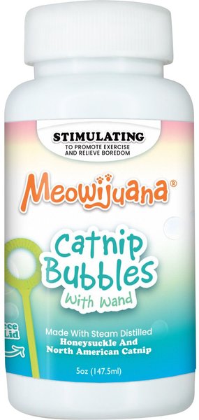Meowijuana Bubbles with Honeysuckle Catnip, 5-oz bottle
