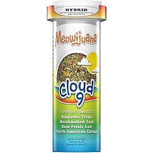 Meowijuana Cloud 9 Sunflower Petal, Rose Petal & Marshmallow Leaf Blend Catnip, 26-g bottle