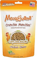 Meowijuana Crunchie Munchie Chicken Flavored Catnip Crunchy Cat Treats, 3-oz bag