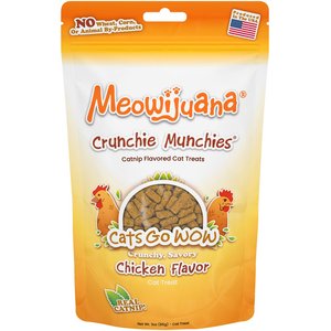 Meowijuana Crunchie Munchie Chicken Flavored Catnip Crunchy Cat Treats, 3-oz bag