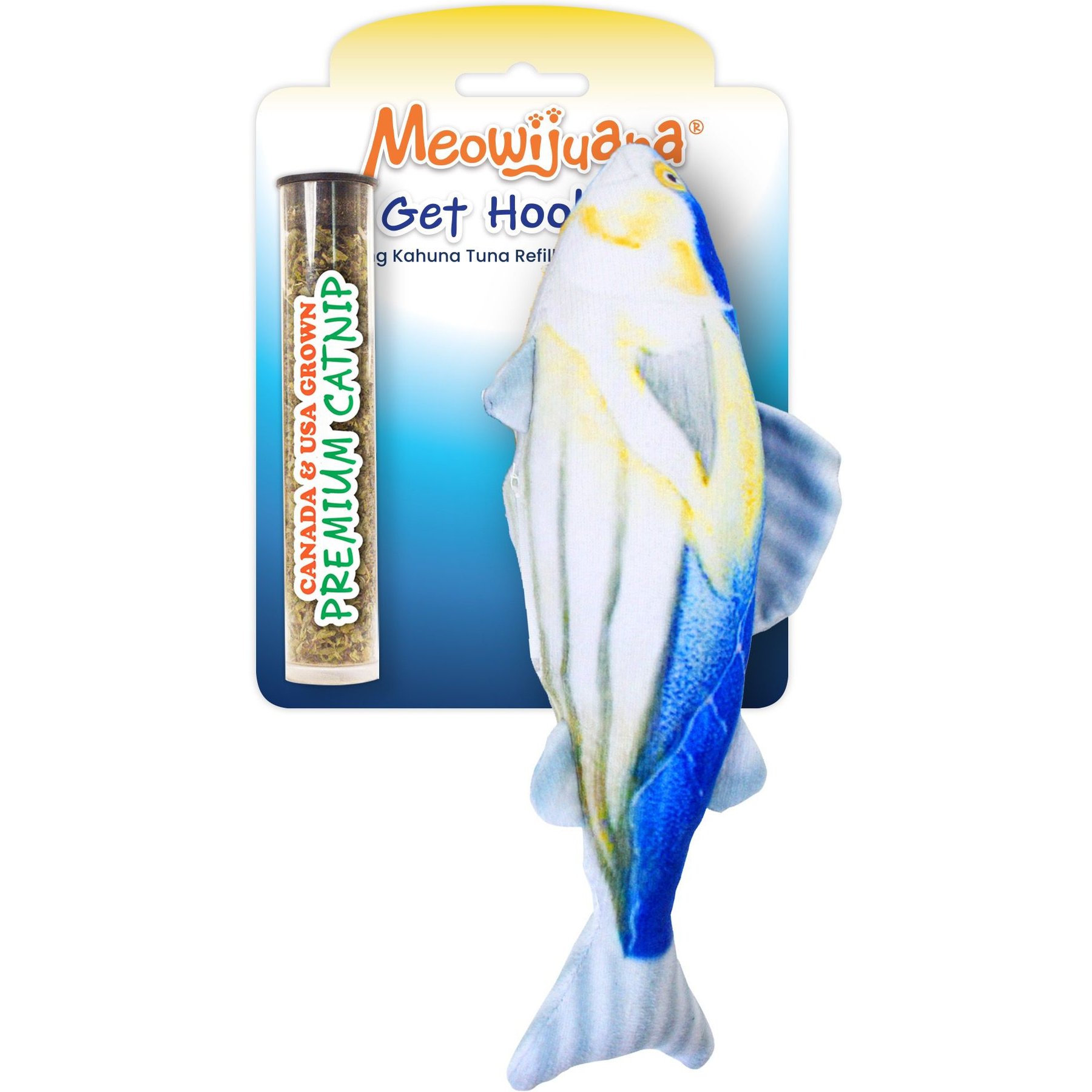 Meowijuana Get Hooked Big Kahuna Tuna Refillable Plush Cat Toy with Catnip