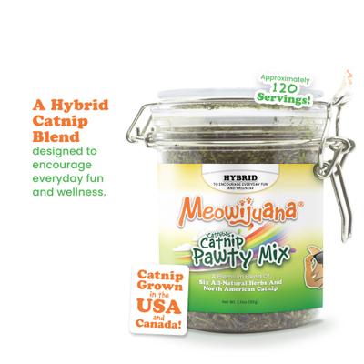 Show full view: Meowijuana Jar of Catnibas Catnip Pawty Mix, 60-g jar slide 5 of 7