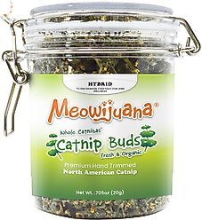 Meowijuana Jar of Organic Catnibas Catnip Buds, 20-g jar
