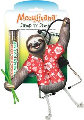 Meowijuana Jump 'n' Jamb Get Wild Sloth Refillable Swinging Door Jamb Cat Plush Toy with Catnip