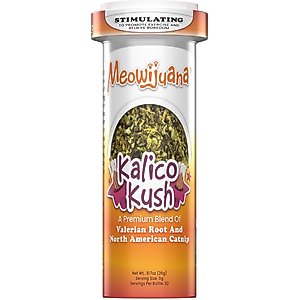 Meowijuana Kalico Kush Catnip & Valerian Root Blend Catnip, 0.917-oz bottle