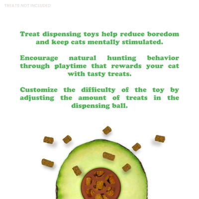 Show full view: Meowijuana Knock 'n' Nibble Avocado Refillable Treat Dispensing Toy + Crunchie Munchie Chicken Flavored Catnip Crunchy Cat Treats, 3-oz bag slide 8 of 10