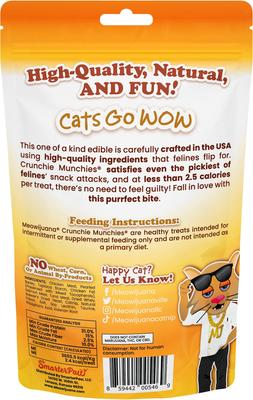 Show full view: Meowijuana Knock 'n' Nibble Avocado Refillable Treat Dispensing Toy + Crunchie Munchie Chicken Flavored Catnip Crunchy Cat Treats, 3-oz bag slide 5 of 10