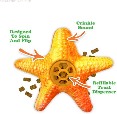 Show full view: Meowijuana Knock 'n' Nibble Starfish Refillable Treat Dispensing Cat Toy slide 2 of 10