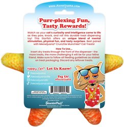 Meowijuana Knock 'n' Nibble Starfish Refillable Treat Dispensing Toy + Crunchie Munchie Seafood Medley Catnip Crunchy Cat Treats, 3-oz bag slide 2 of 9