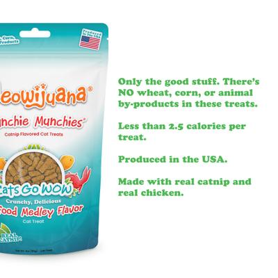 Show full view: Meowijuana Knock 'n' Nibble Starfish Refillable Treat Dispensing Toy + Crunchie Munchie Seafood Medley Catnip Crunchy Cat Treats, 3-oz bag slide 4 of 10