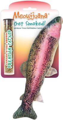 Show full view: Meowijuana Purrple Passion Catnip & Silvervine Blend Catnip, 0.917-oz bottle + Meowijuana Refillable Get Smoked Catnip Fish Cat Toy slide 6 of 10