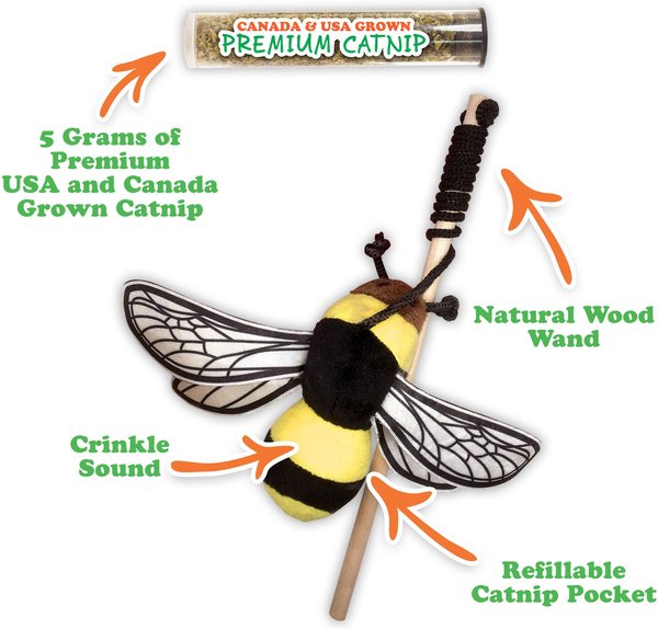 Show full view: Meowijuana Refillable Get Buzzed Catnip Bee Cat Toy slide 2 of 8